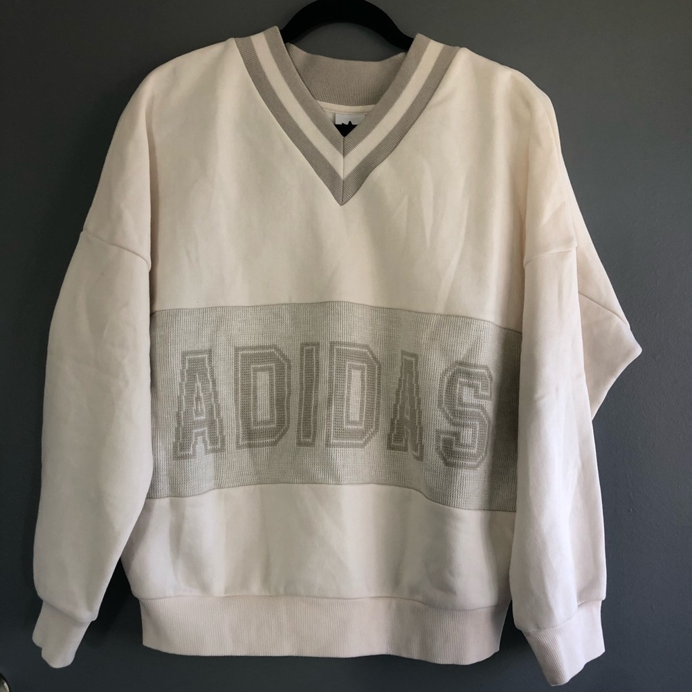 Adidas Originals V-Neck Pullover Sweatshirt - Size US S